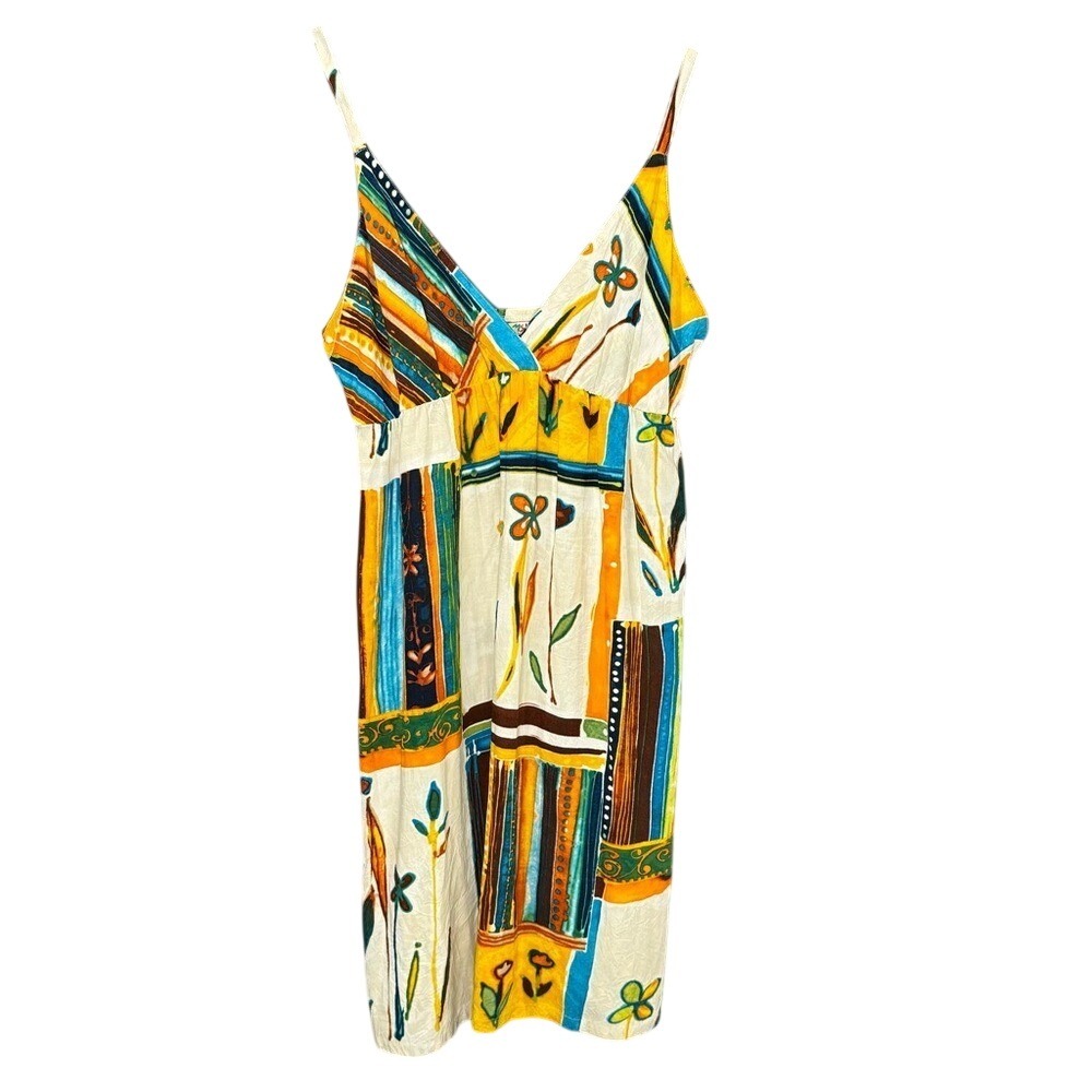 Jams World Dress, Empire Waist, Abstract Floral Print, Women's Size M, EUC